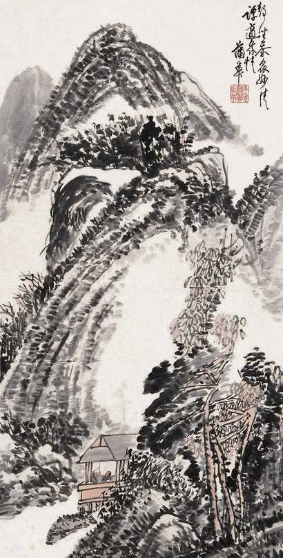 蒲华 静山清谈 立轴